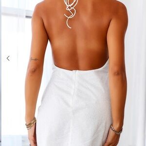 Hello Molly disco eternal dress. White sparkly body on, cowl neck